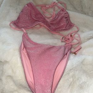 Blackbough swim pink shimmer set dixie top penny bottoms